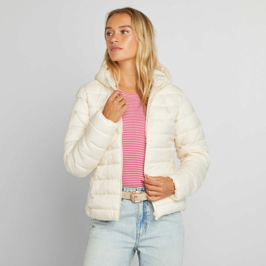 Lightweight quilted padded jacket WHITE