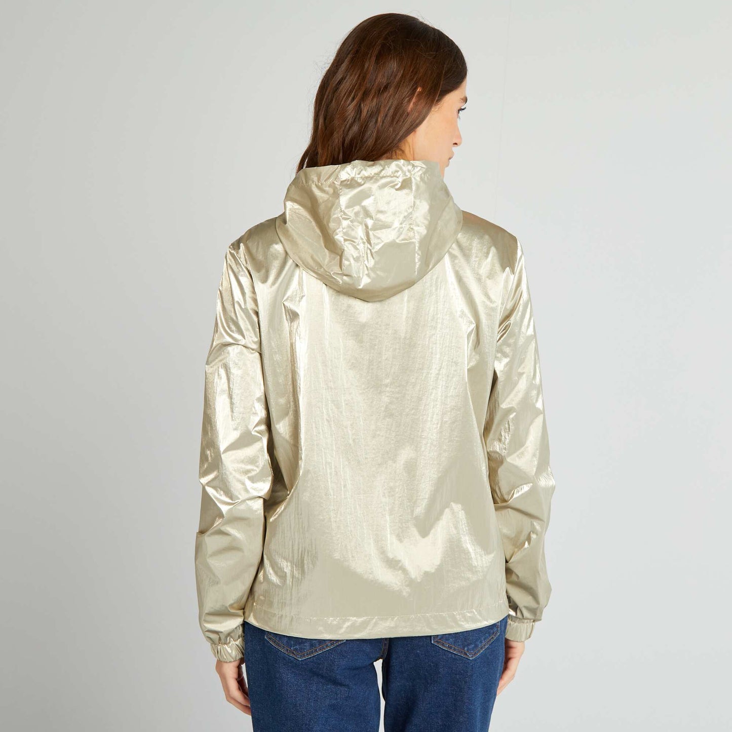 Metallic hooded windcheater YELLOW