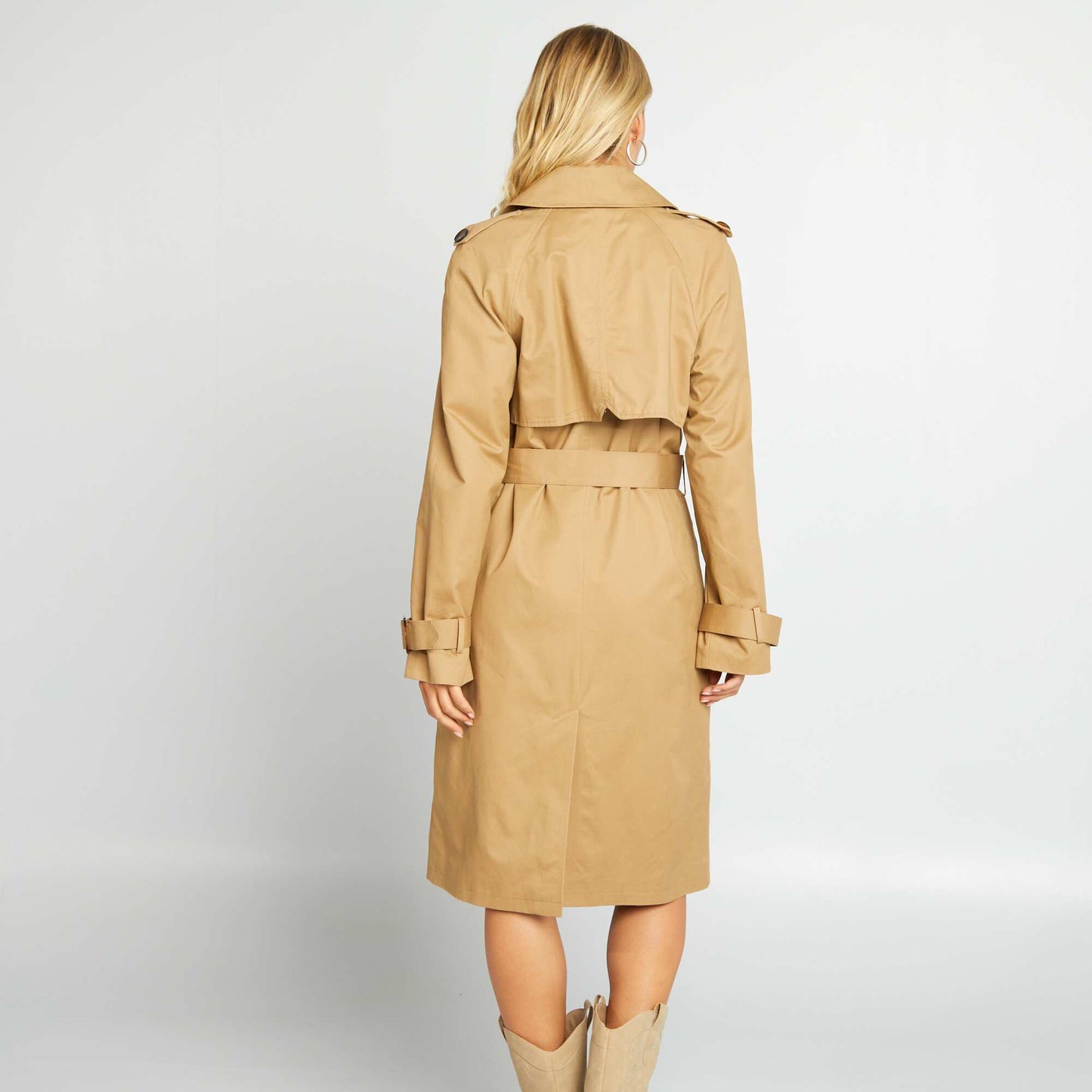 Long plain trench coat BEIGE