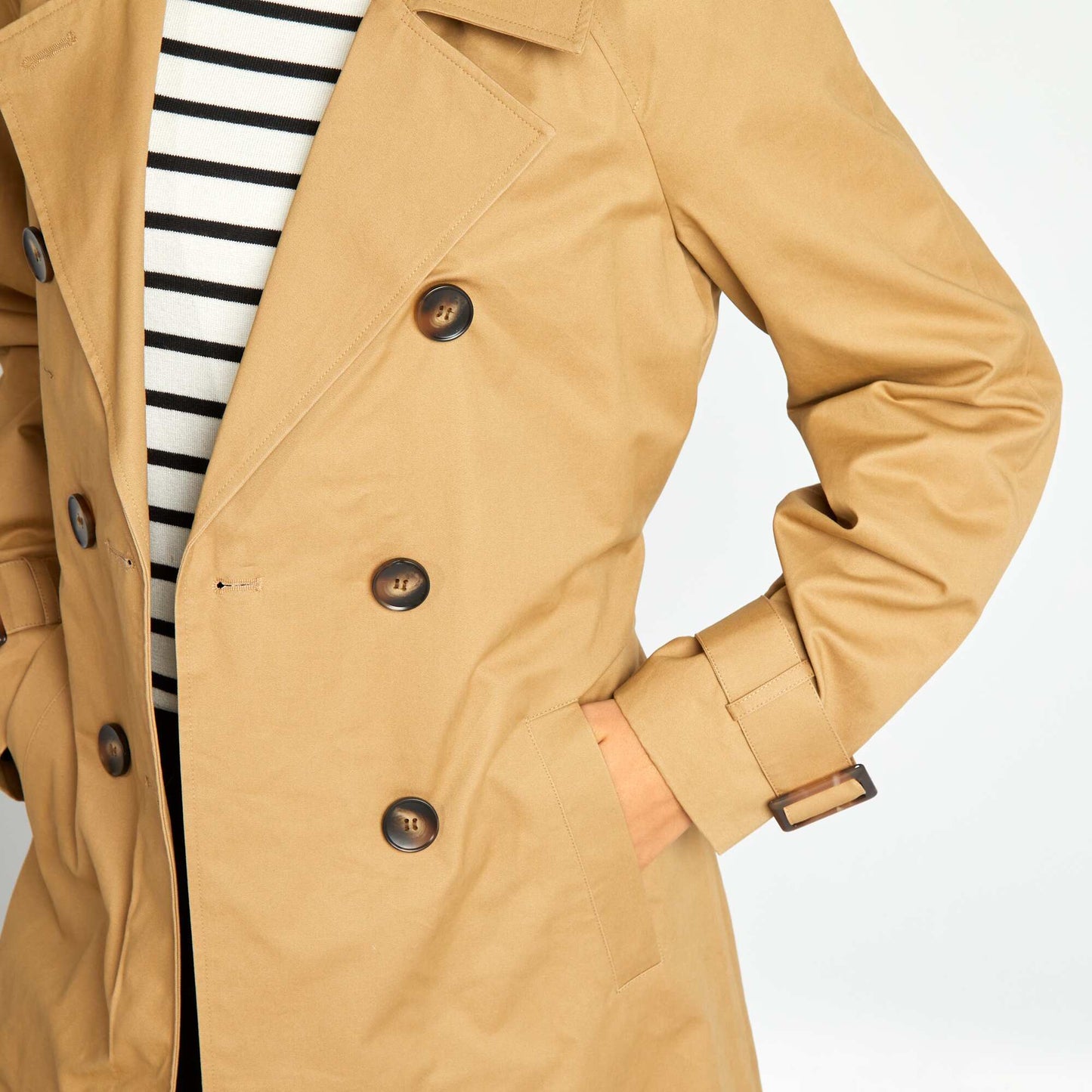 Long plain trench coat BEIGE