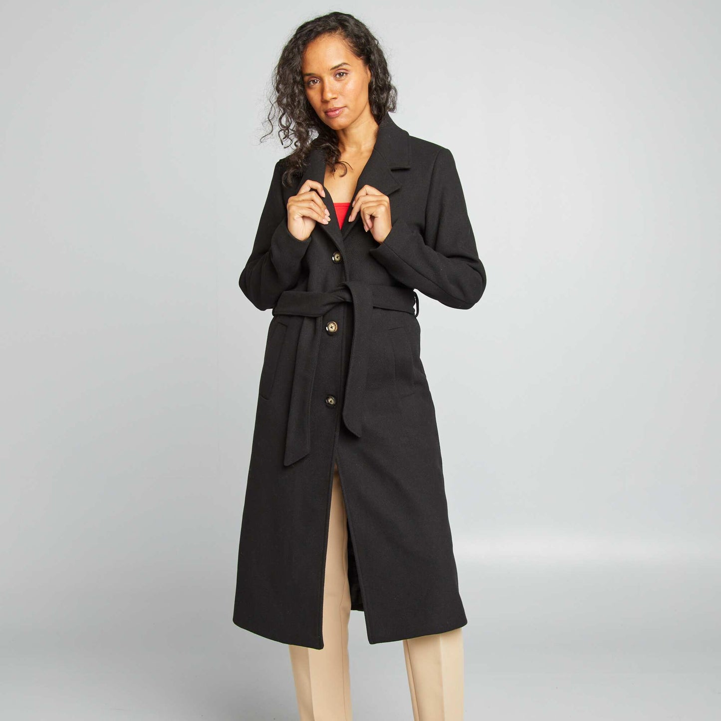 Long woollen coat black