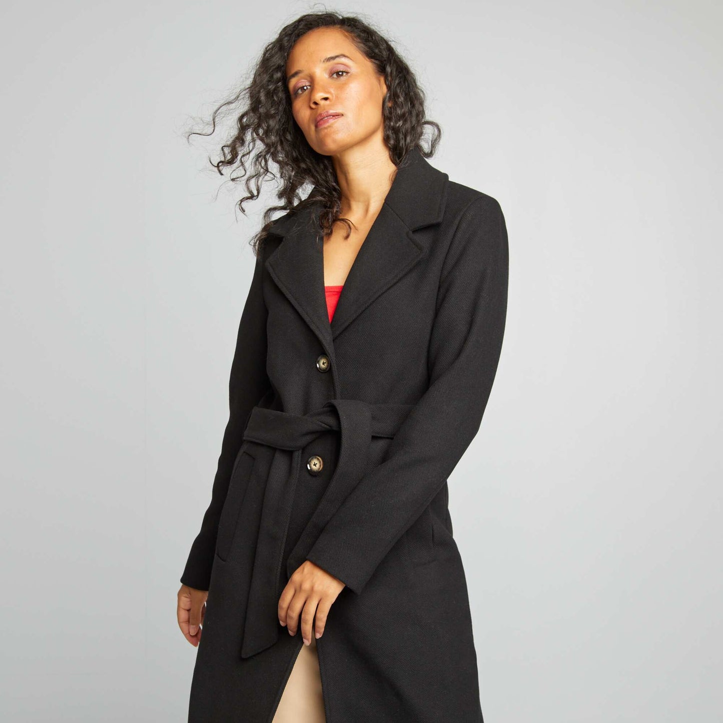 Long woollen coat black