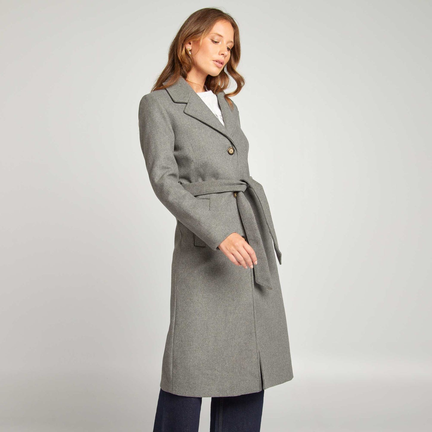 Long woollen coat GREY