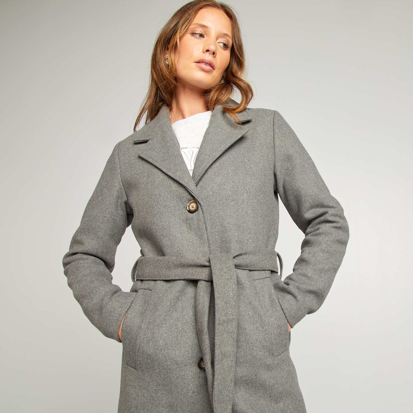 Long woollen coat GREY