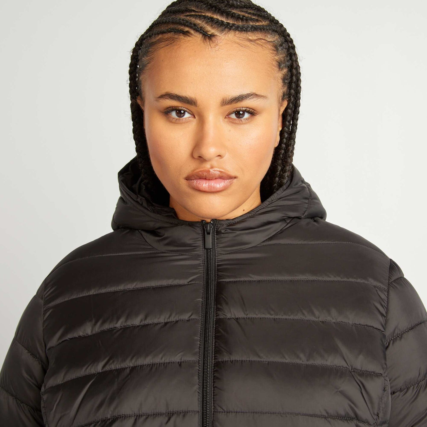 Lightweight padded jacket with hood black