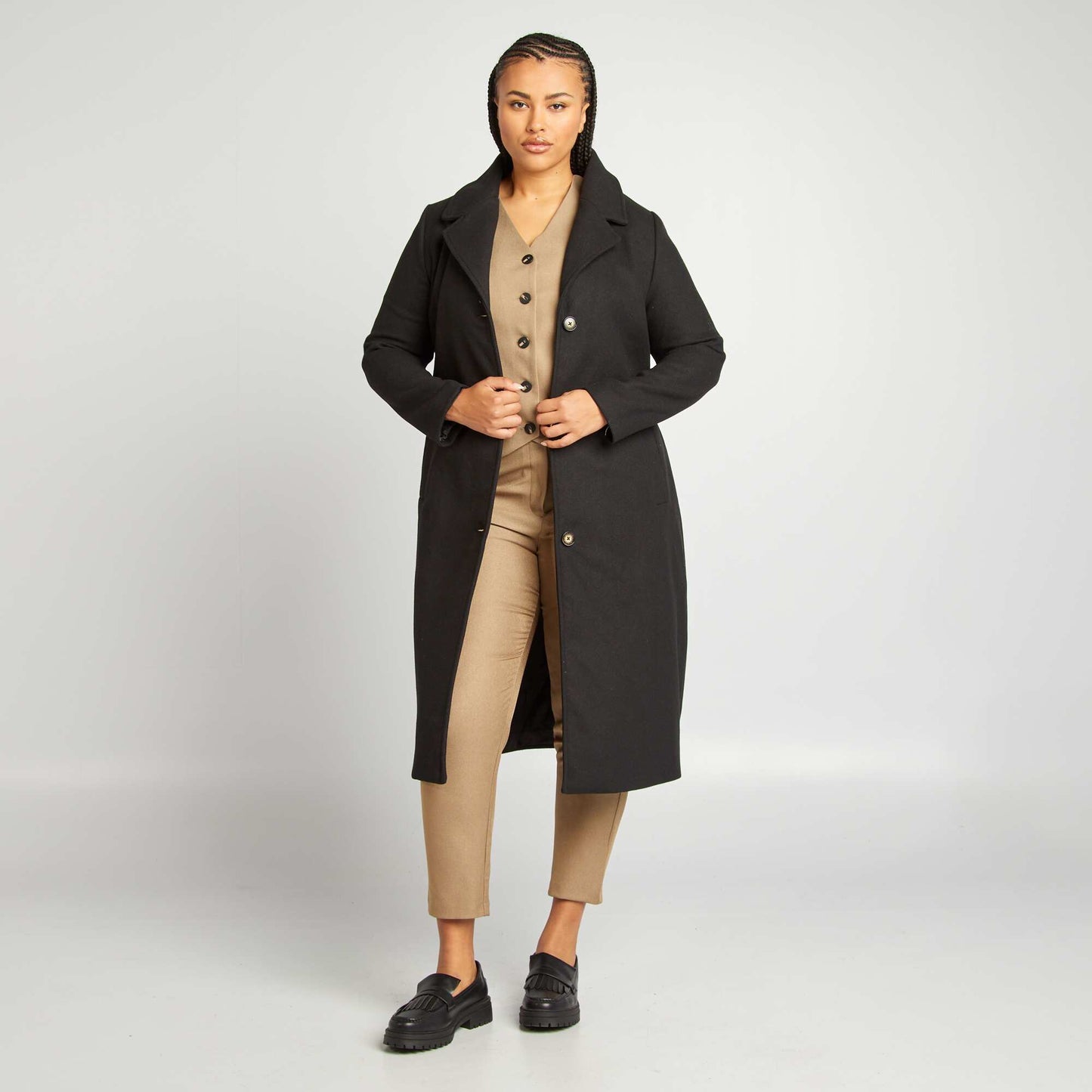 Wool blend coat black