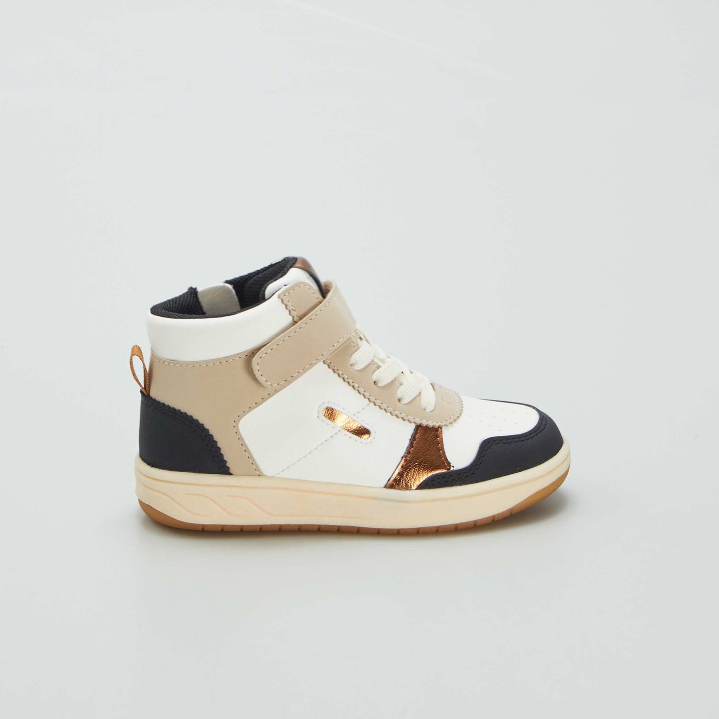 High-top trainers with hook-and-loop and lace-up fastening WHITE