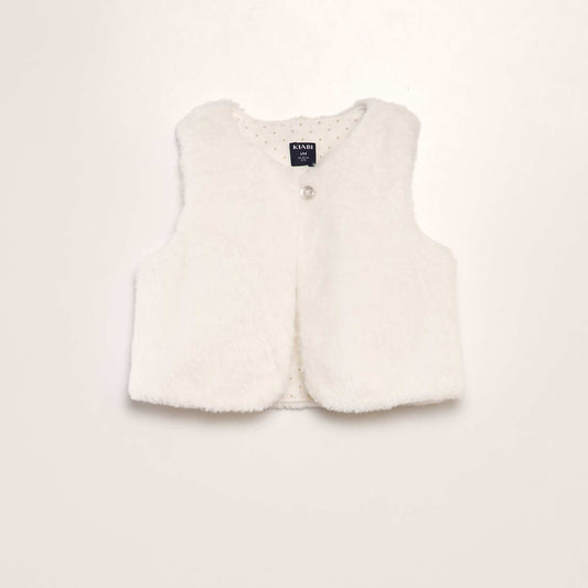 Faux fur gilet WHITE