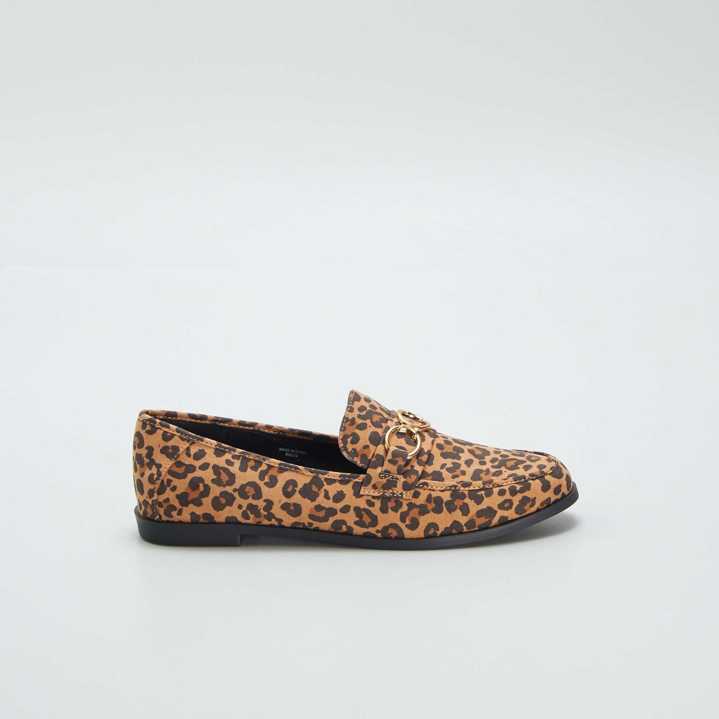 Leopard print loafers with flat soles BLACK