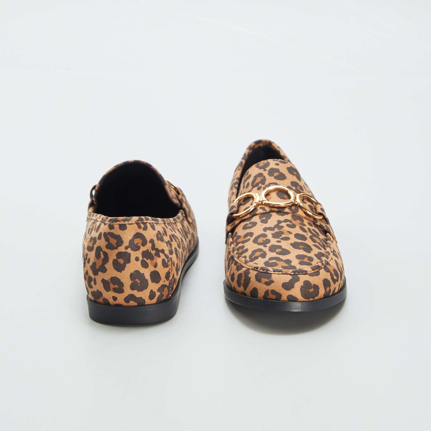 Leopard print loafers with flat soles BLACK