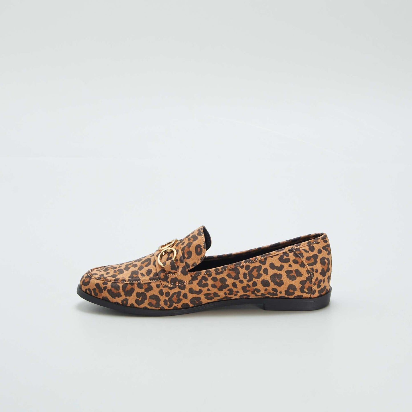 Leopard print loafers with flat soles BLACK