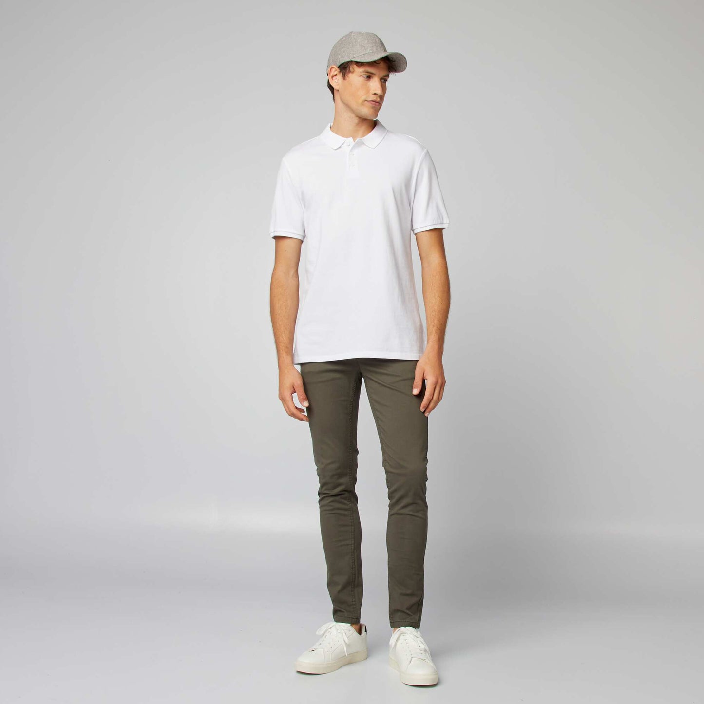 Cotton piqué polo shirt white