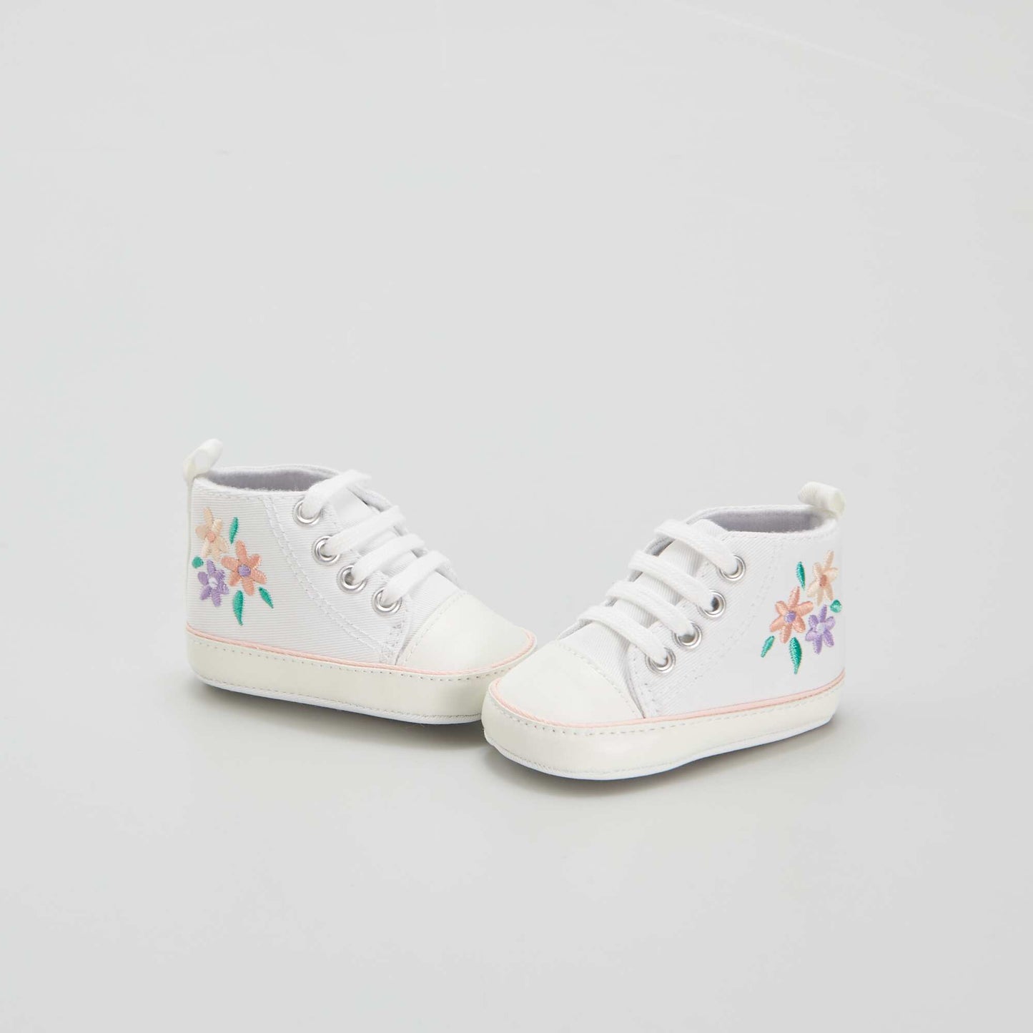 High-top canvas trainers WHITE