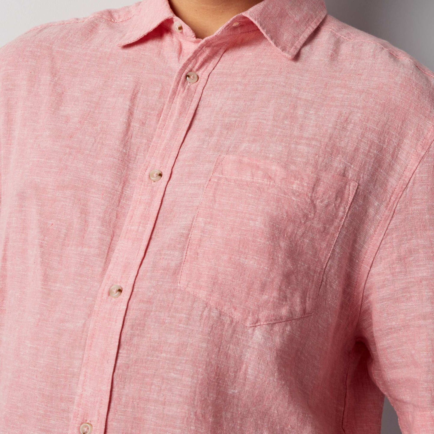 Linen-blend shirt pink