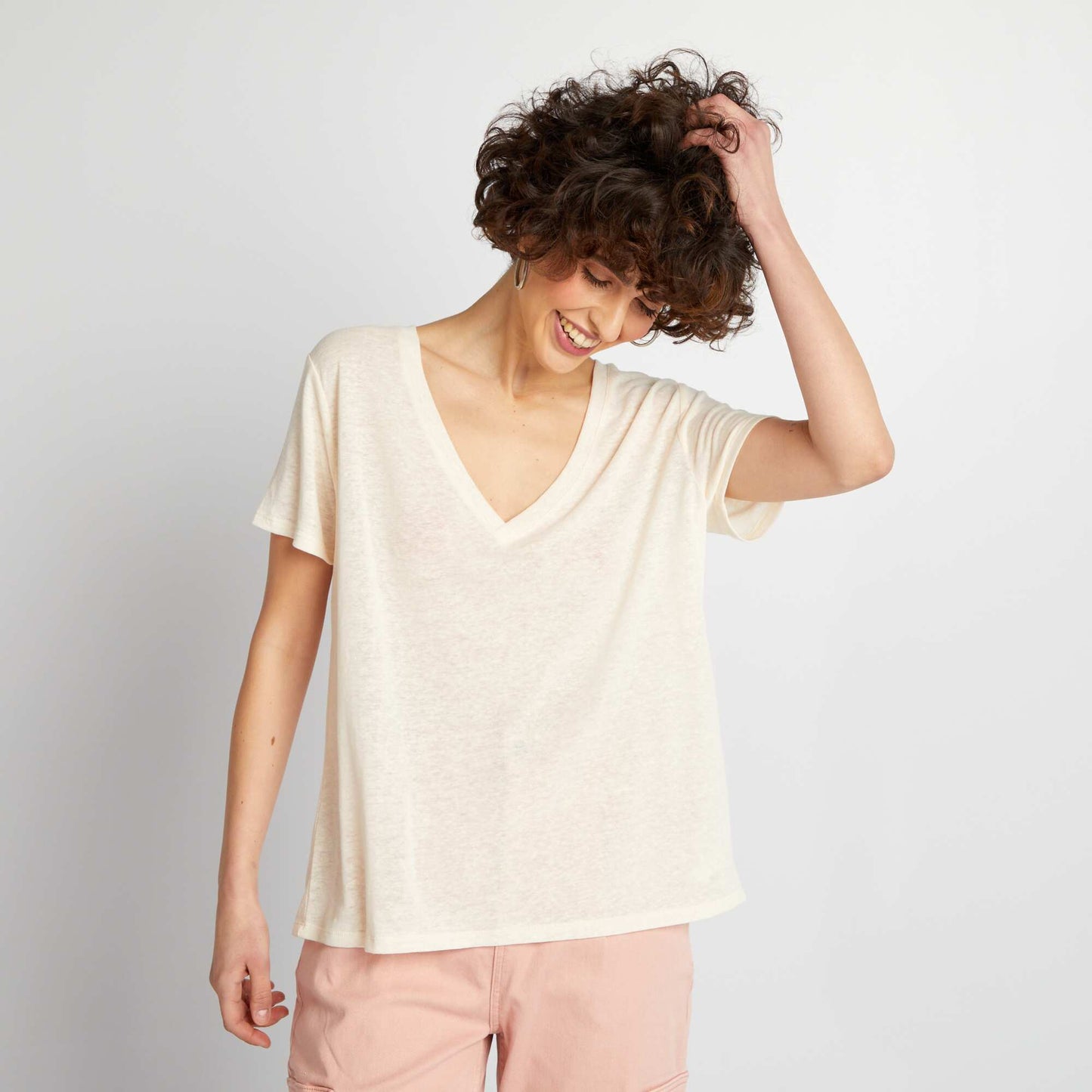 Basic short-sleeved T-shirt WHITE