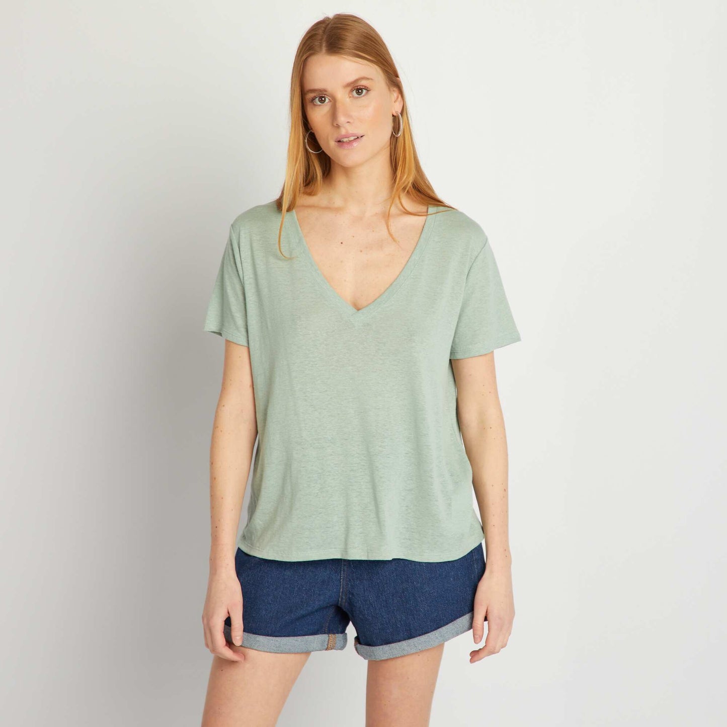 Basic short-sleeved T-shirt GREEN