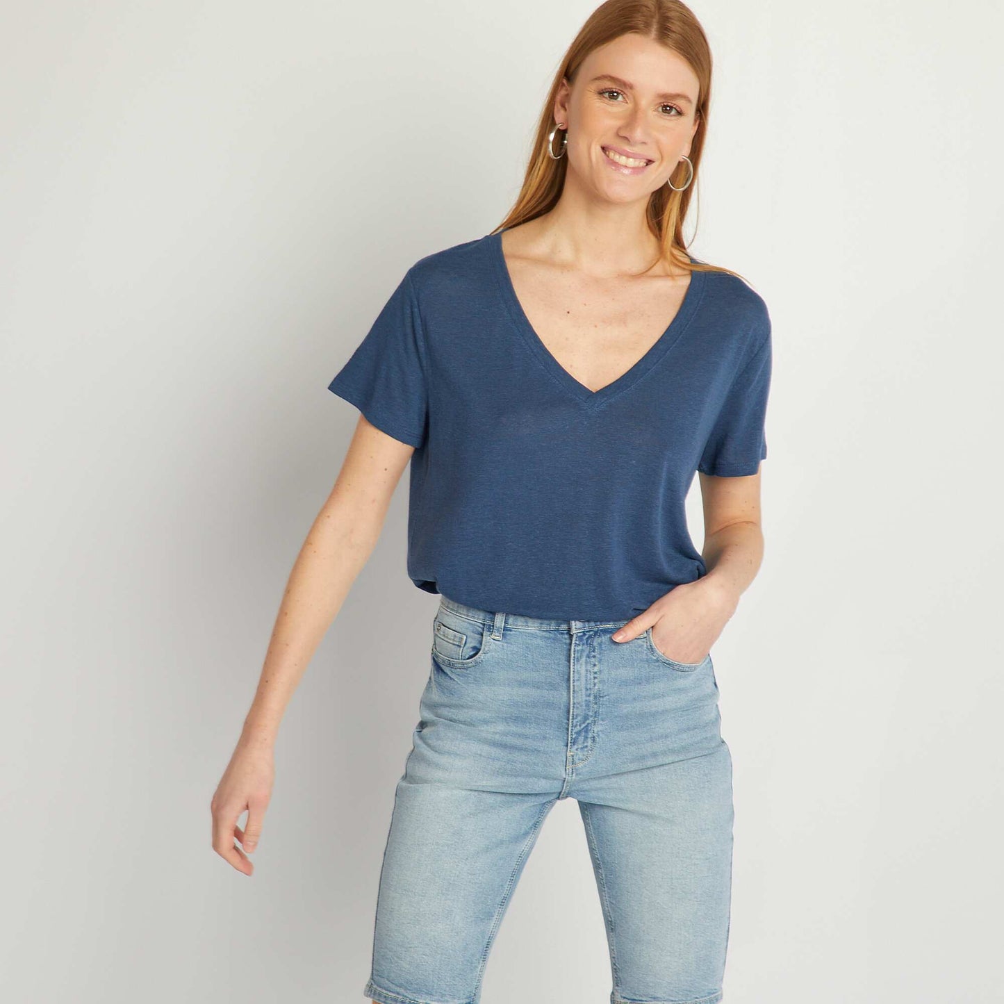 Basic short-sleeved T-shirt BLUE