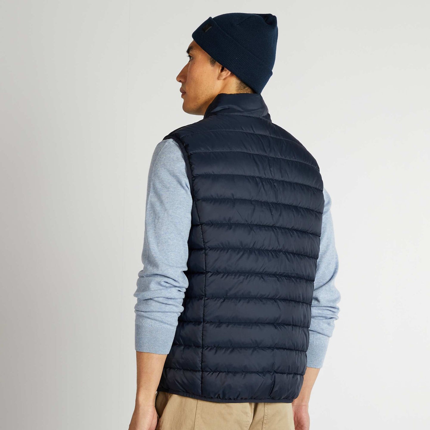 High-neck padded bodywarmer BLUE