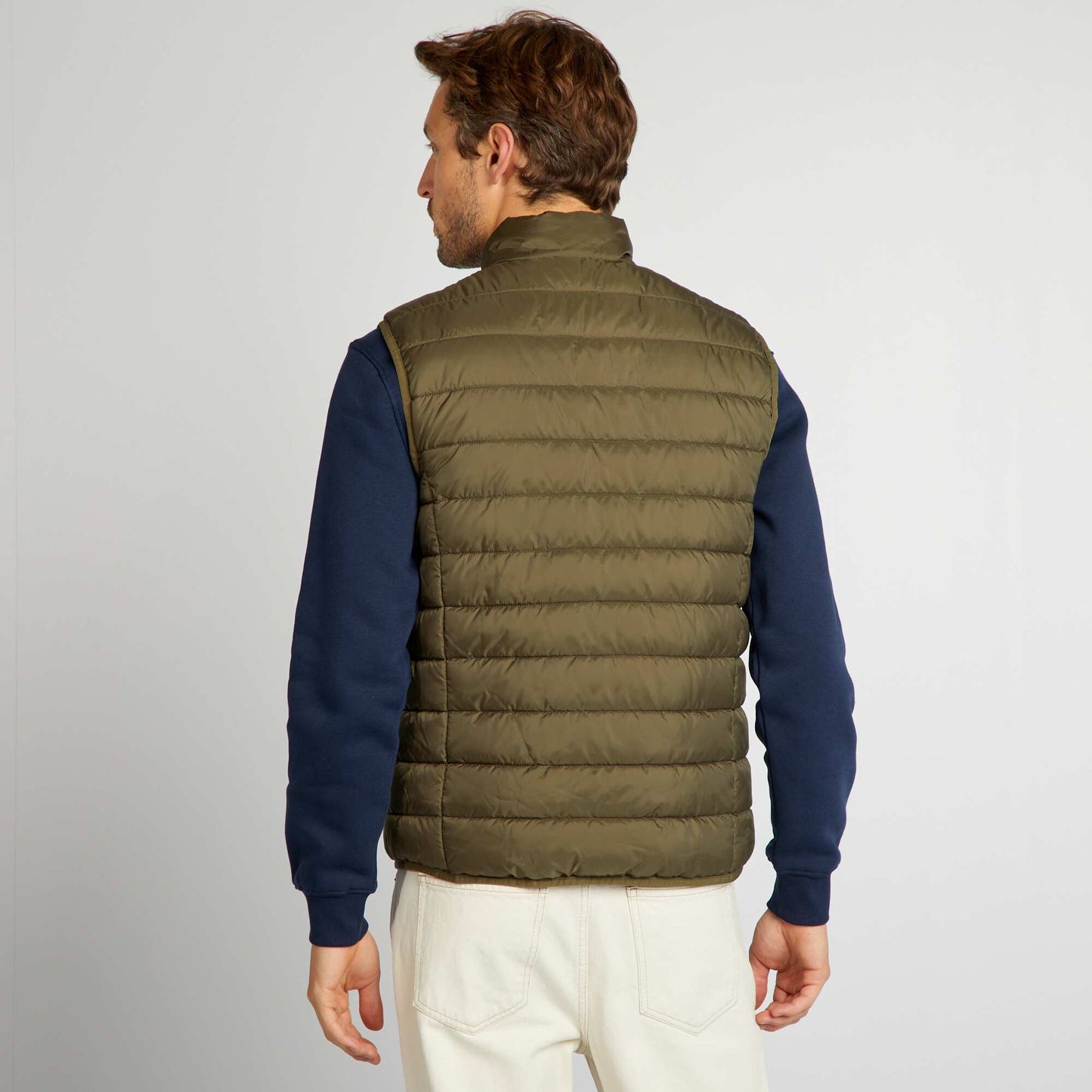 High-neck padded bodywarmer KHAKI