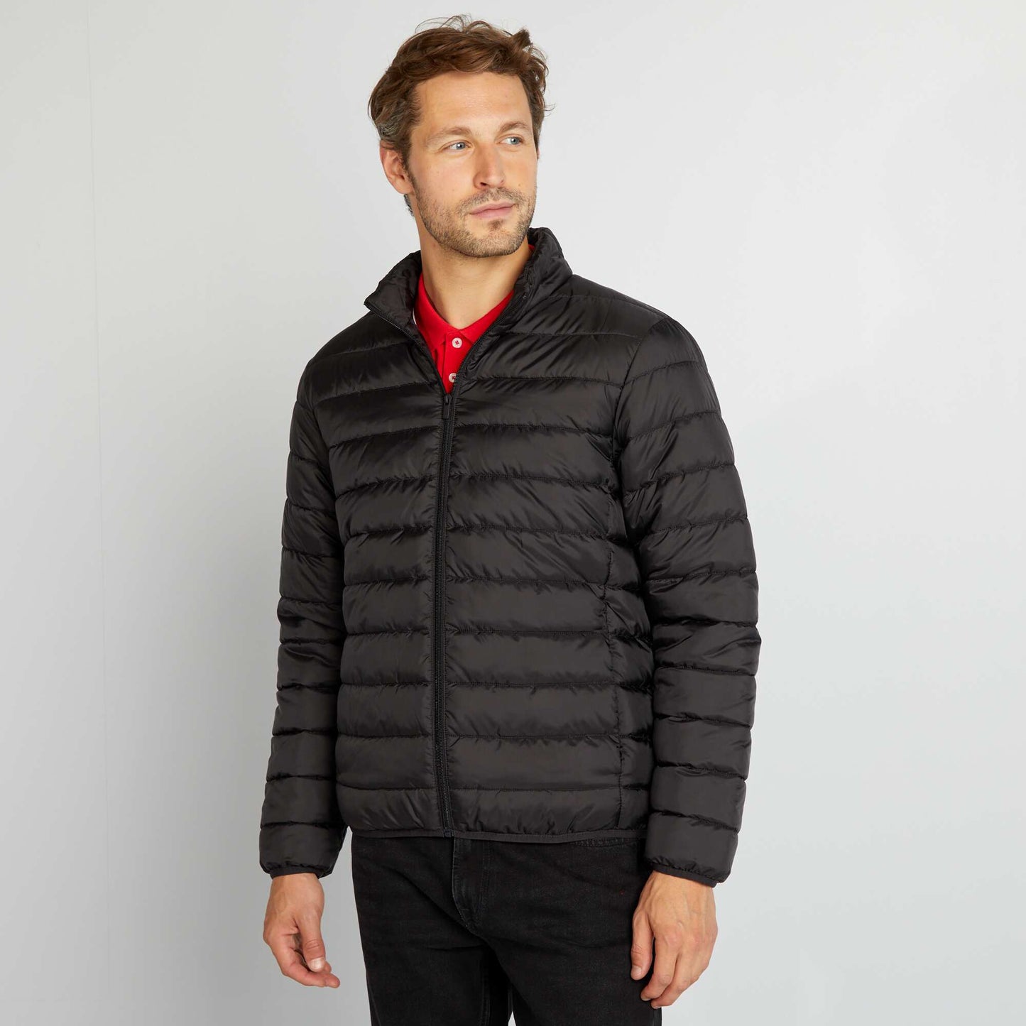 Lightweight quilted padded jacket black