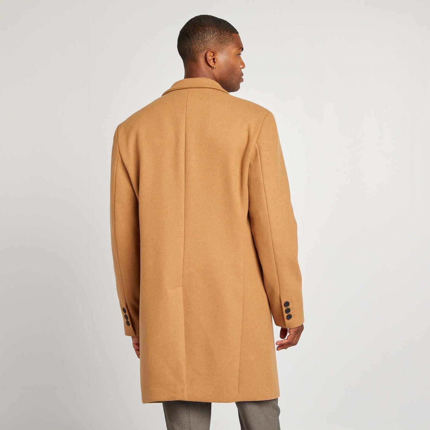 Long wool blend coat BROWN