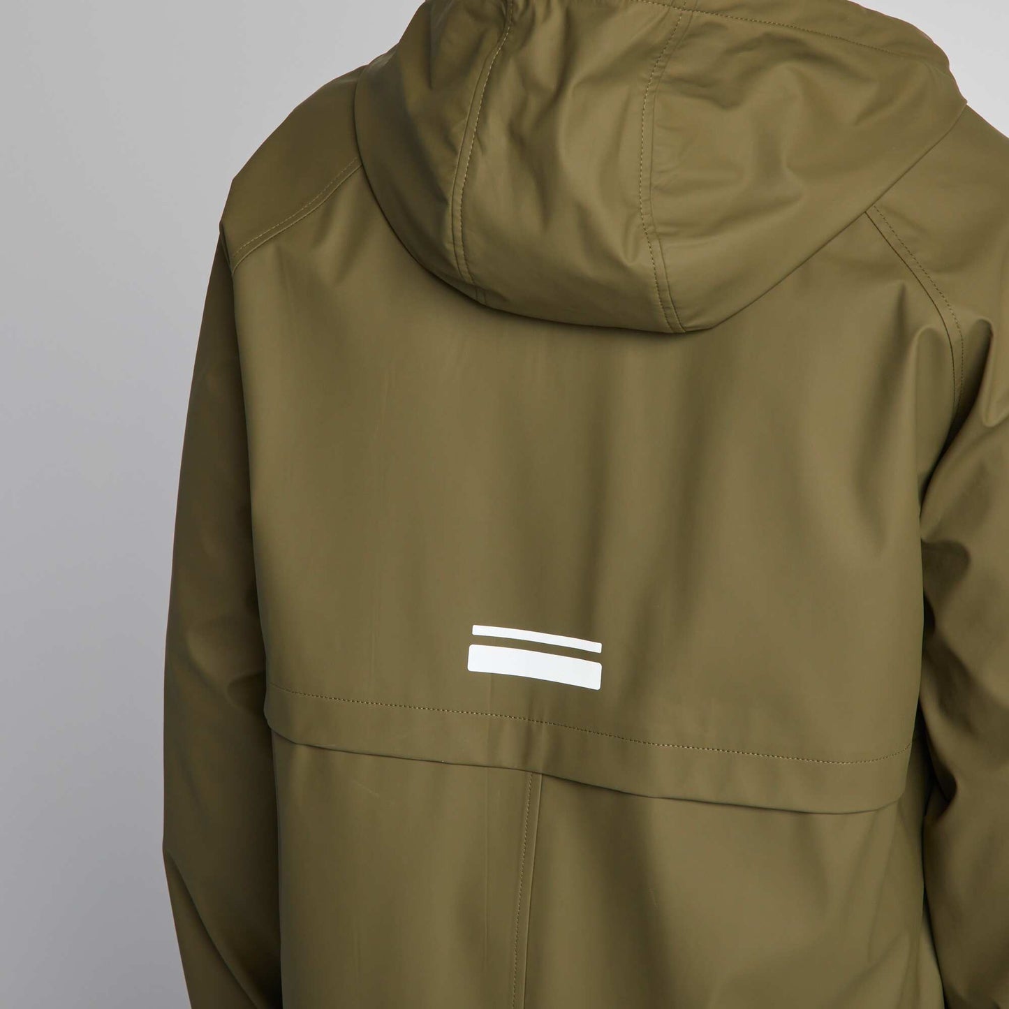 Longline showerproof parka with hood KHAKI