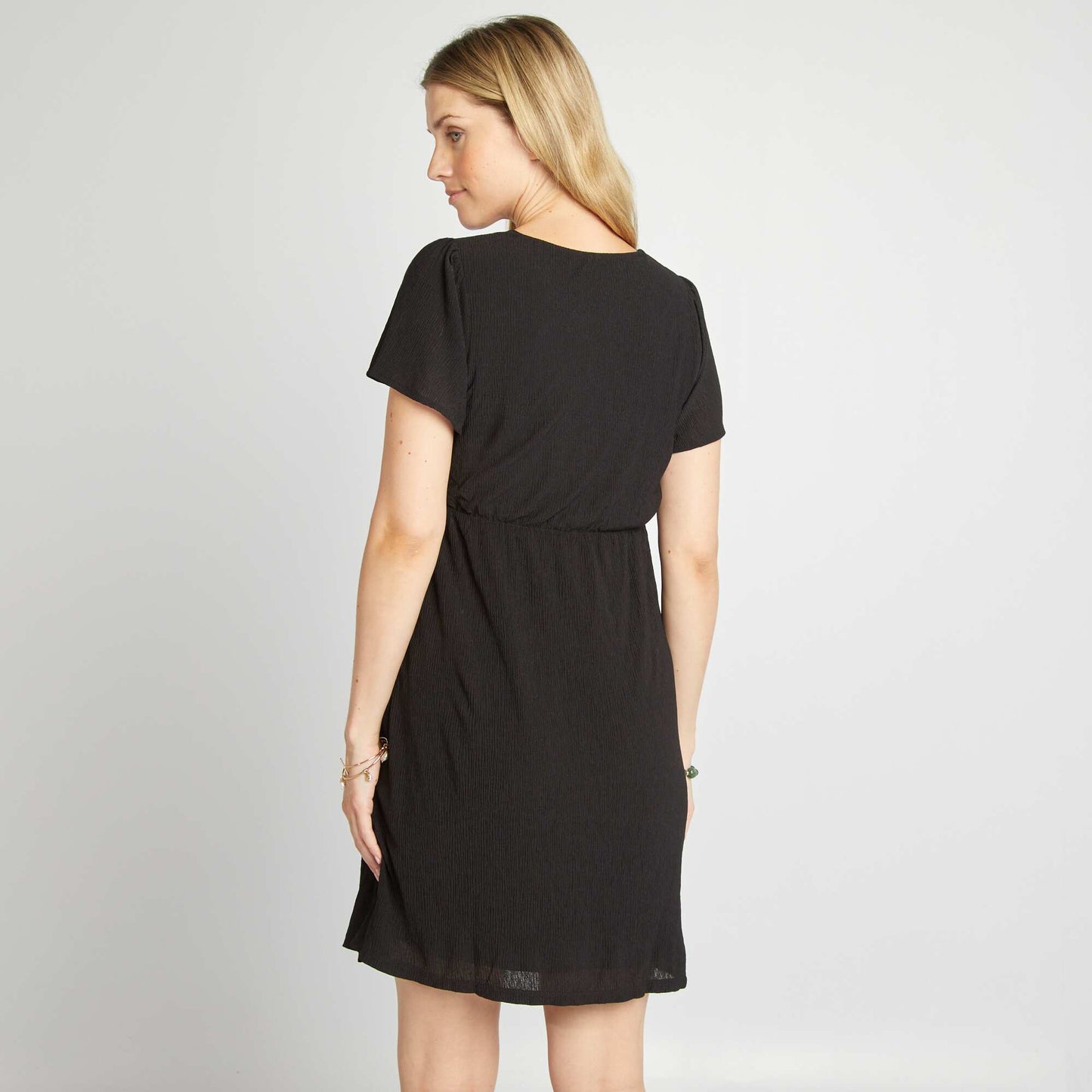 Wrapover maternity dress black