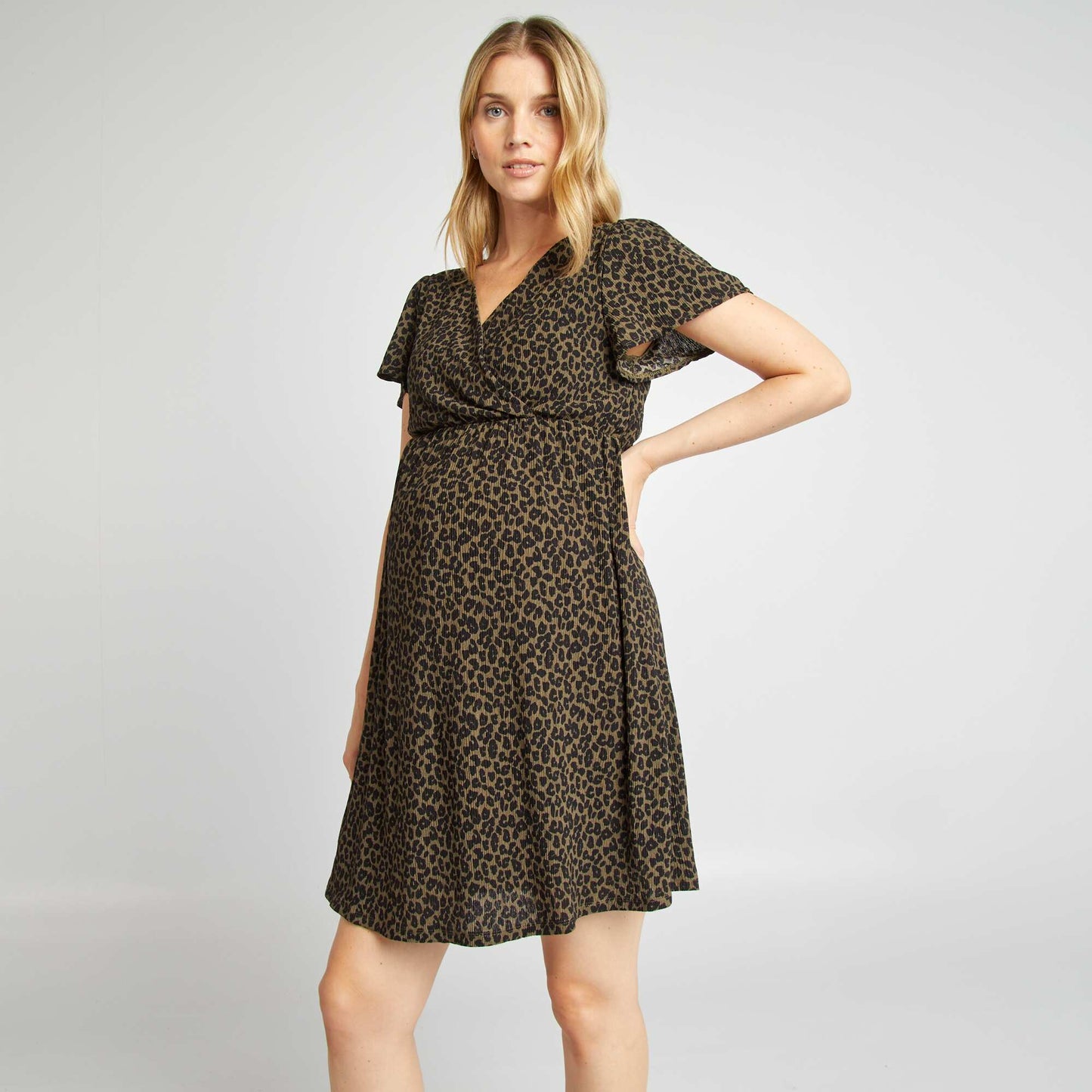 Wrapover maternity dress KHAKI