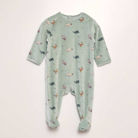 Velour sleepsuit GREEN