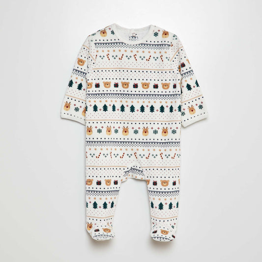 Velour sleepsuit WHITE