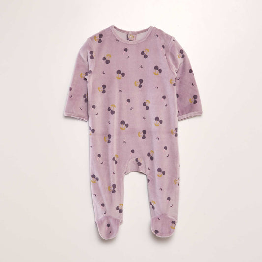 Velour sleepsuit PURPLE