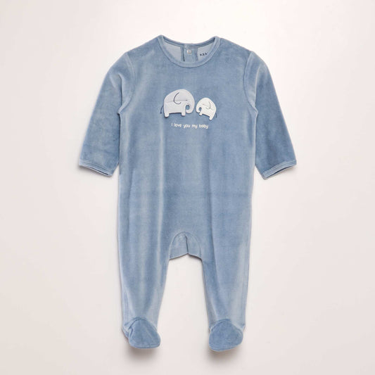 Velour sleepsuit BLUE