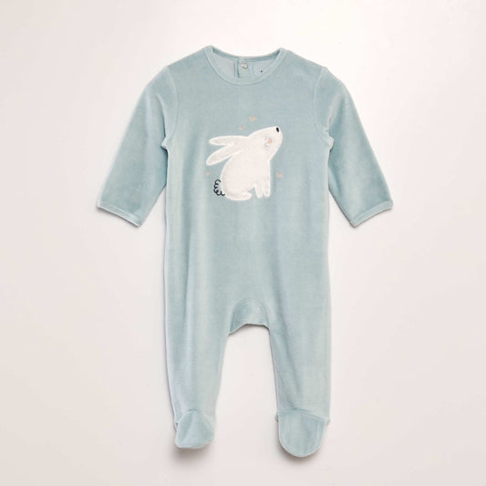 Velour sleepsuit BLUE