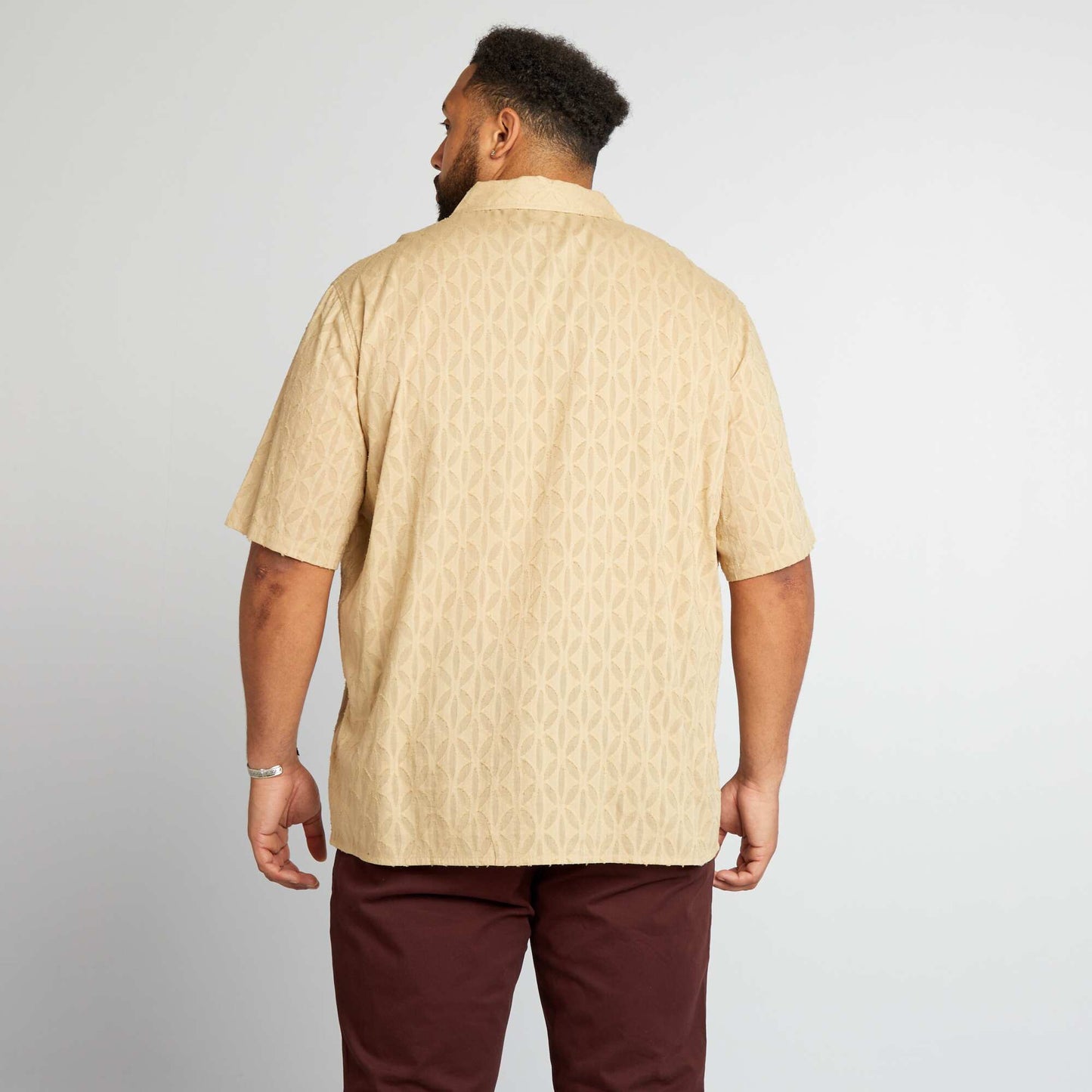 Textured patterned shirt BEIGE