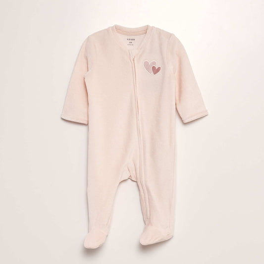 Velour sleepsuit PINK