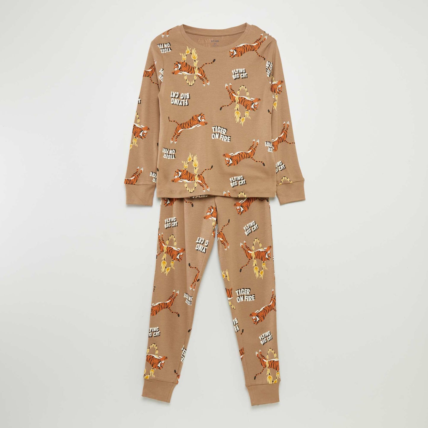 T-shirt + trousers pyjama set - 2-piece set BROWN