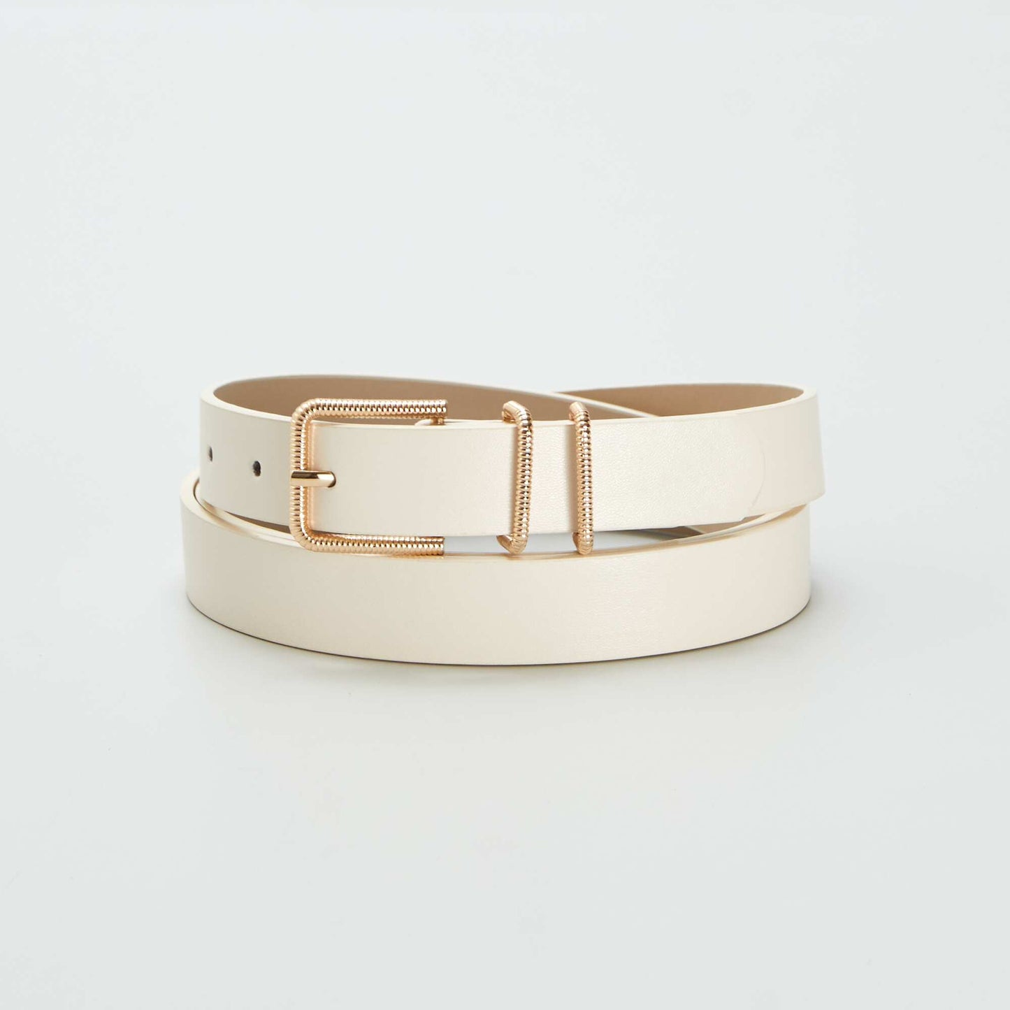 Smooth basic belt beige