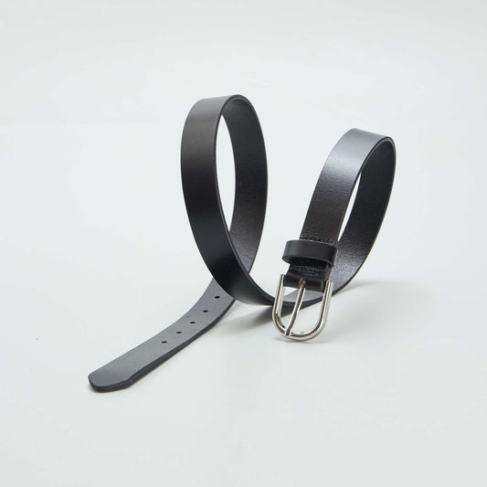 Basic leather belt BLACK