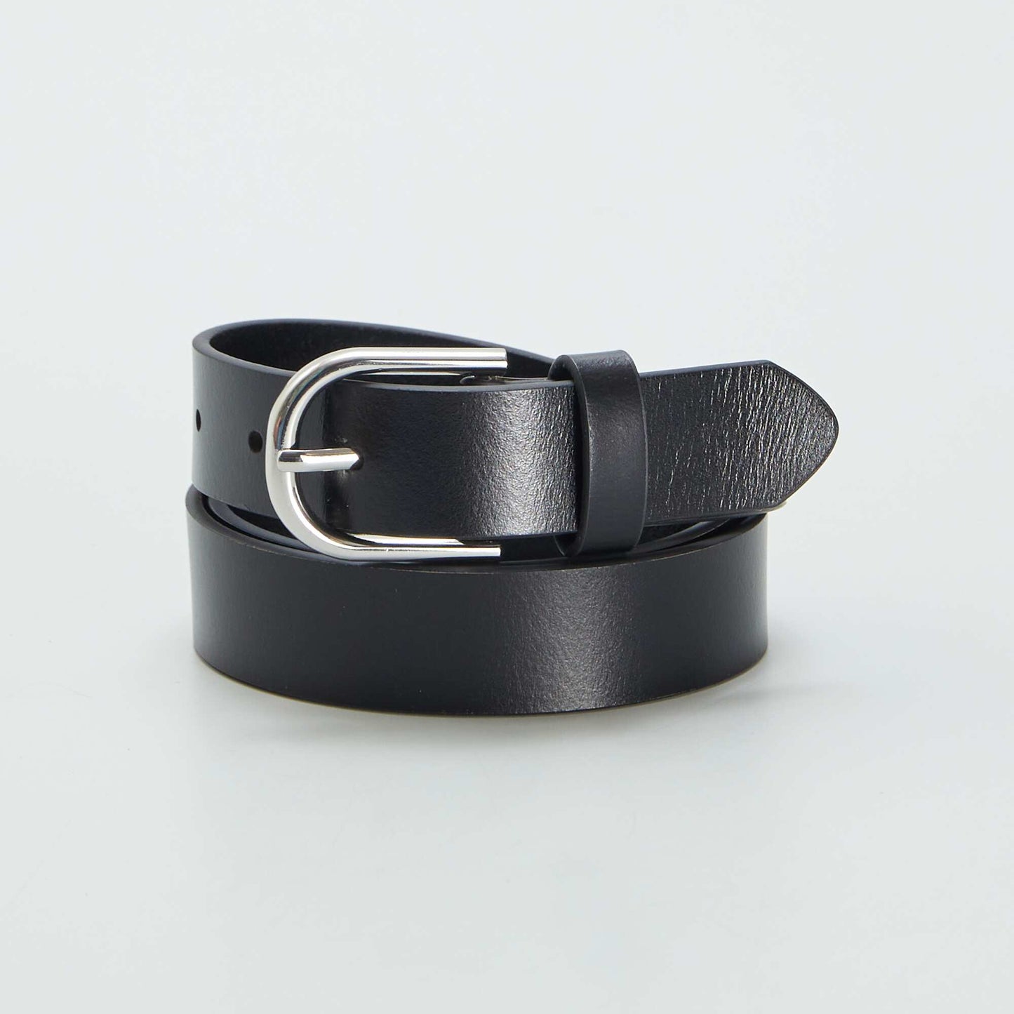 Basic leather belt BLACK