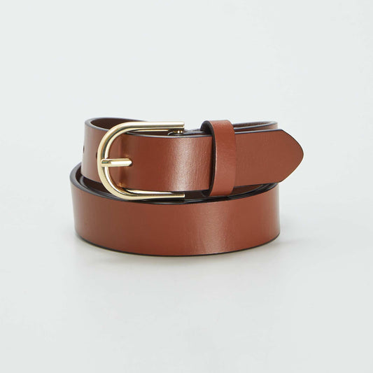 Basic leather belt BROWN