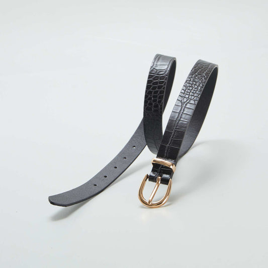 Basic mock croc belt BLACK