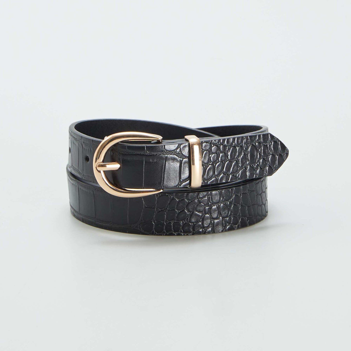 Basic mock croc belt BLACK