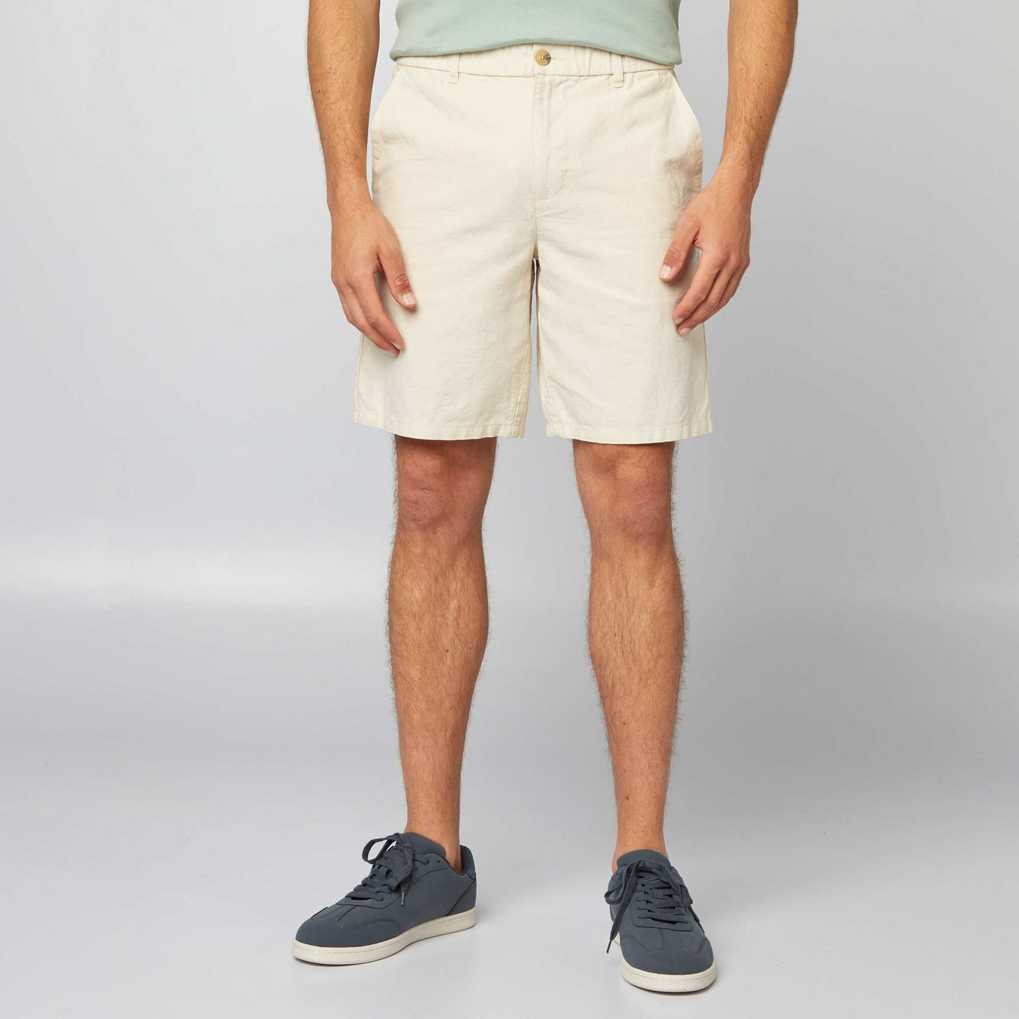 Bermuda shorts with hemp BEIGE