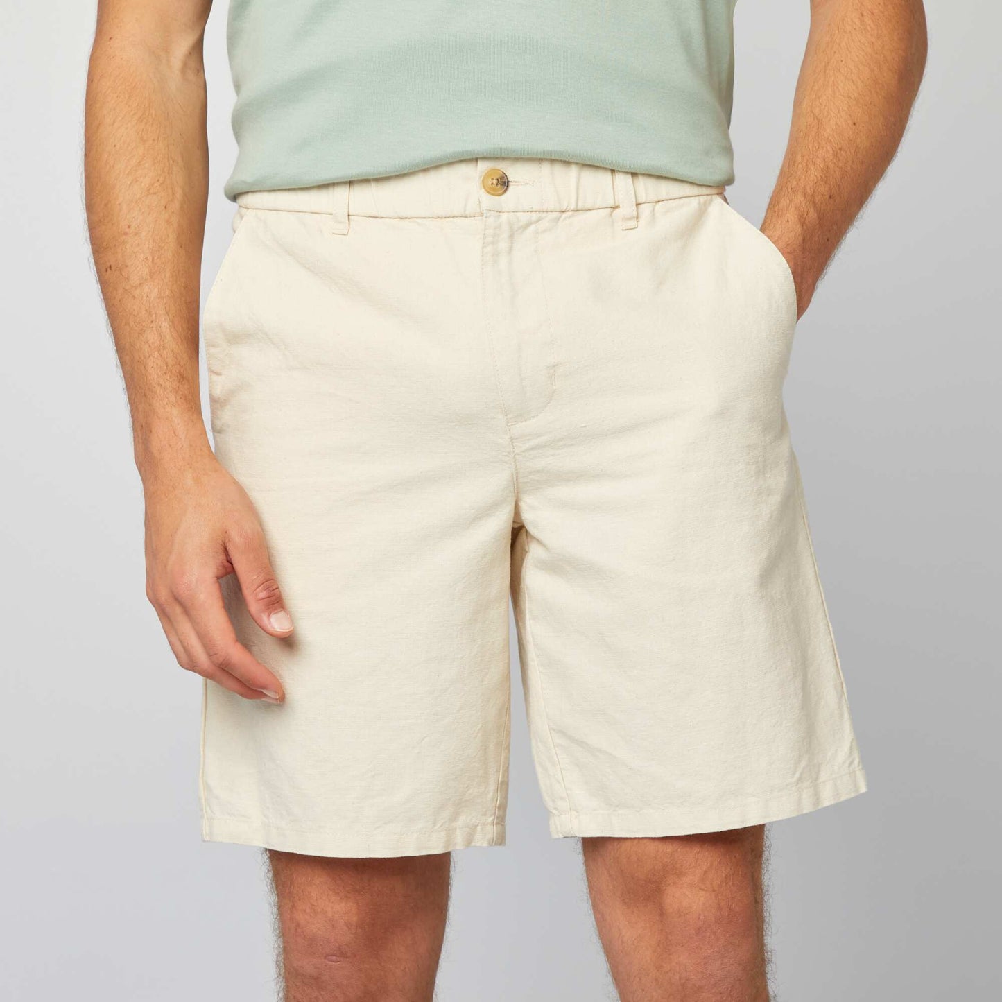 Bermuda shorts with hemp BEIGE