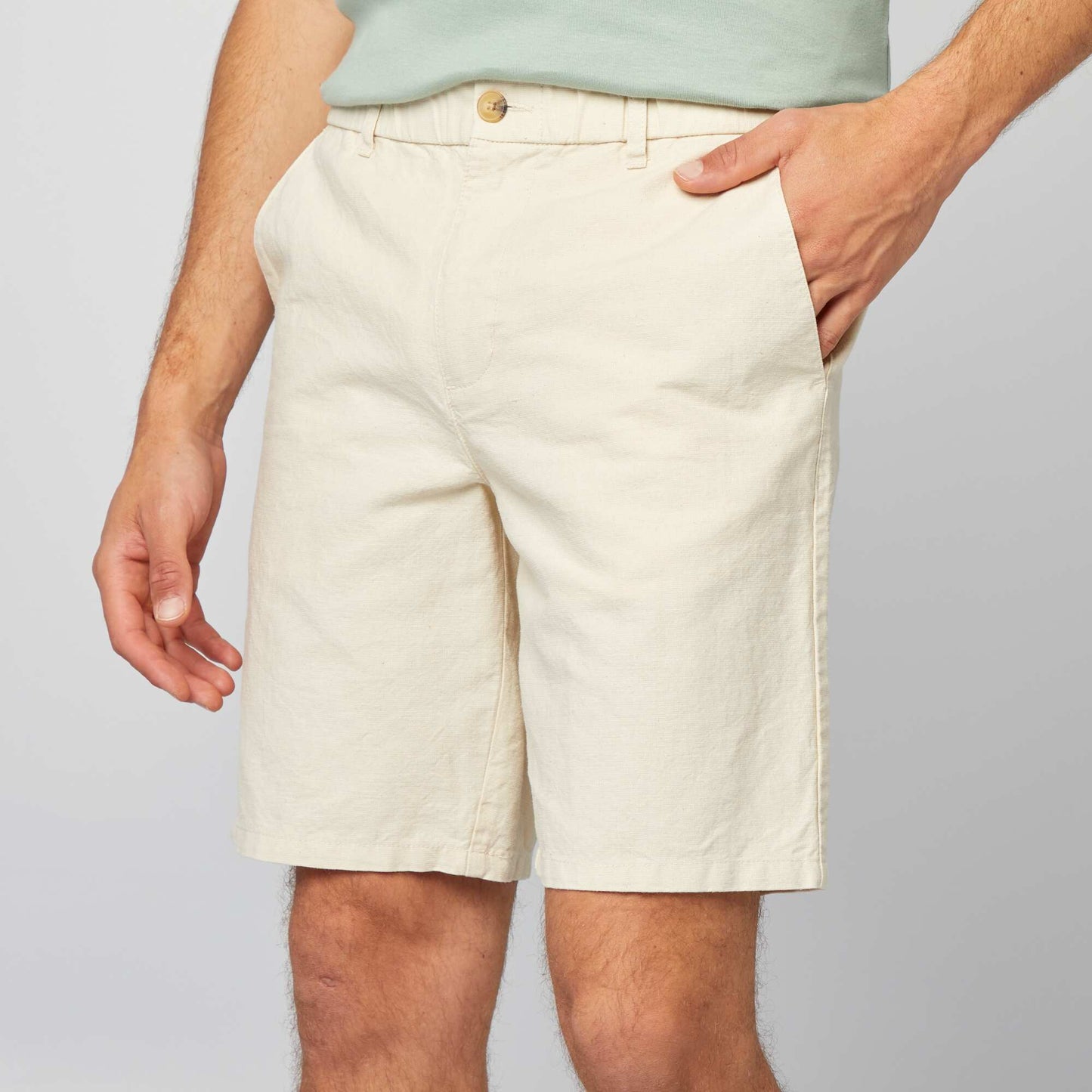 Bermuda shorts with hemp BEIGE