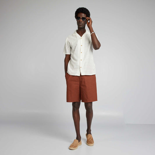 Bermuda shorts with hemp RED