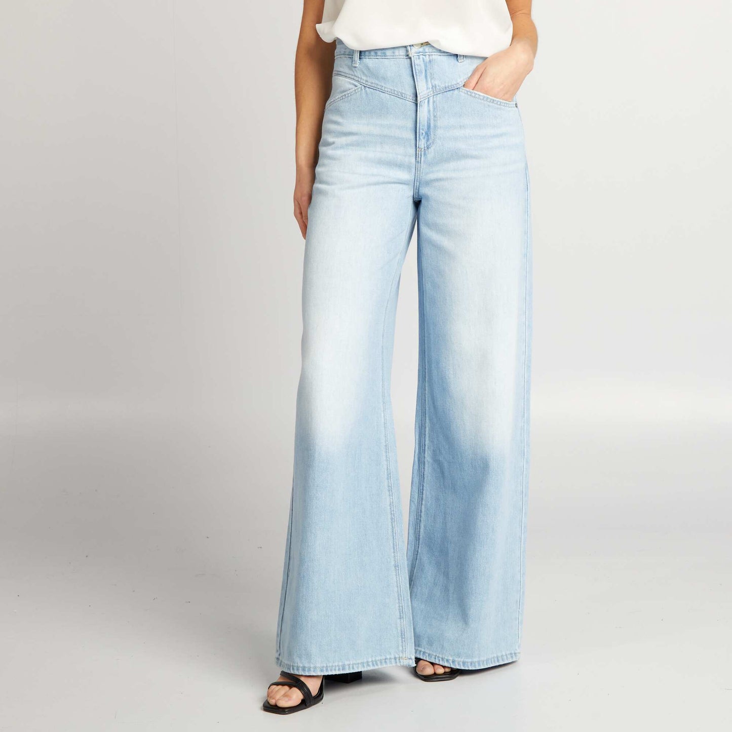 Faded wide-leg jeans BLUE