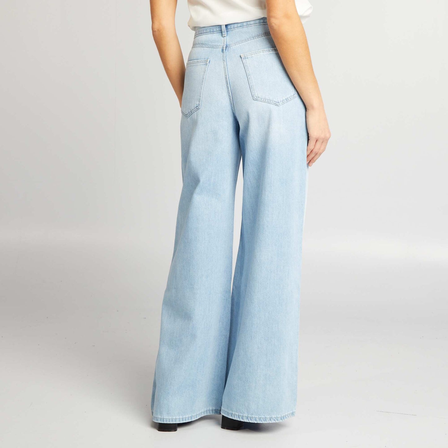 Faded wide-leg jeans BLUE