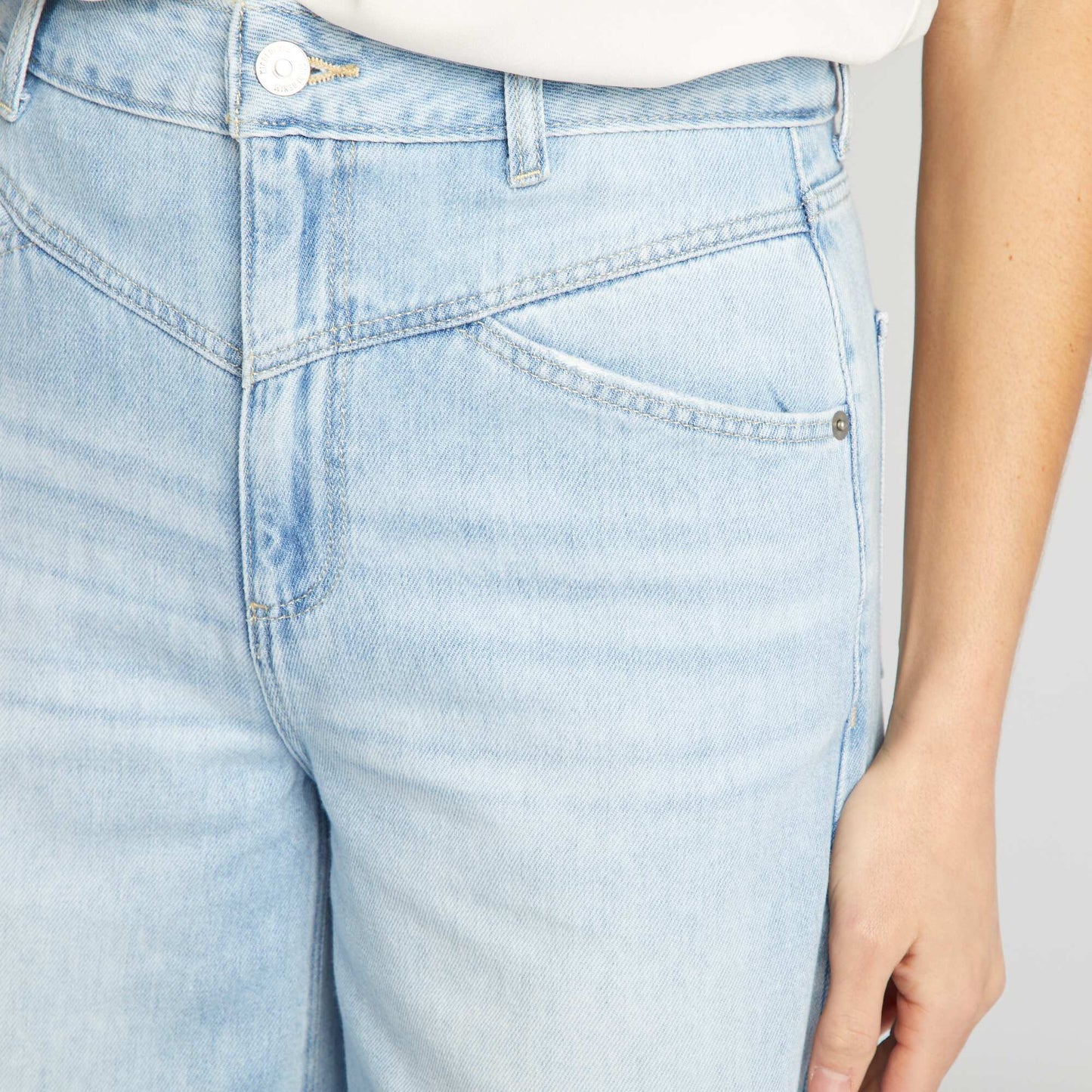 Faded wide-leg jeans BLUE