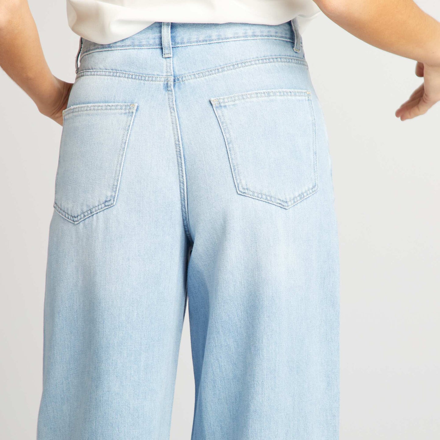 Faded wide-leg jeans BLUE